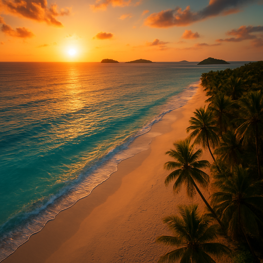 Aerial view of tropical beach
